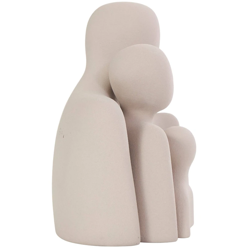 Cream Ceramic People Nesting Family Sculpture Set