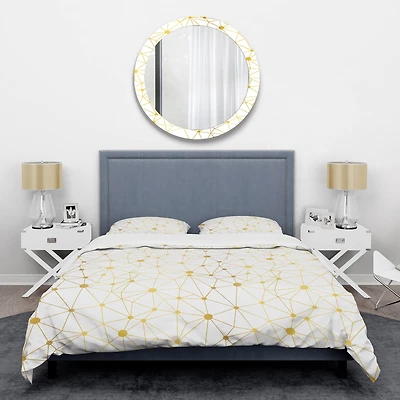Designart 'Golden Grid I' Mid-Century Duvet Cover Set