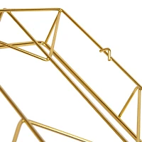Mind Reader Gold Geometric Paper Tray, Modern Organizer for Documents, Folders, and Office Supplies, Durable and Stylish, Metal, Gold