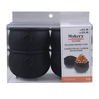 3.75" Black Cauldron Silicone Baking Cups, 4ct. by Makery™