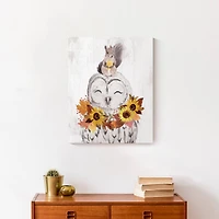 Owl & Squirrel Canvas Wall Art