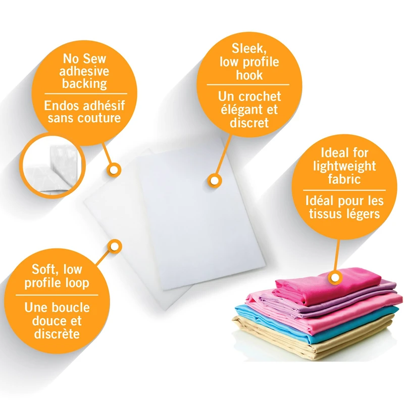 VELCRO® Brand Sleek & Thin™ White Stick On Fastener Rectangle