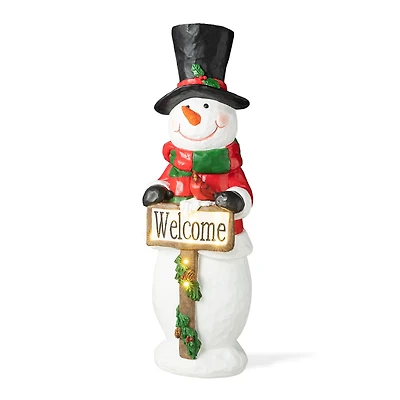 Glitzhome® 29.25" Pre-Lit Christmas Snowman Porch Décor