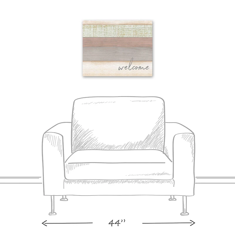 Welcome Wood Slats Canvas Wall Art