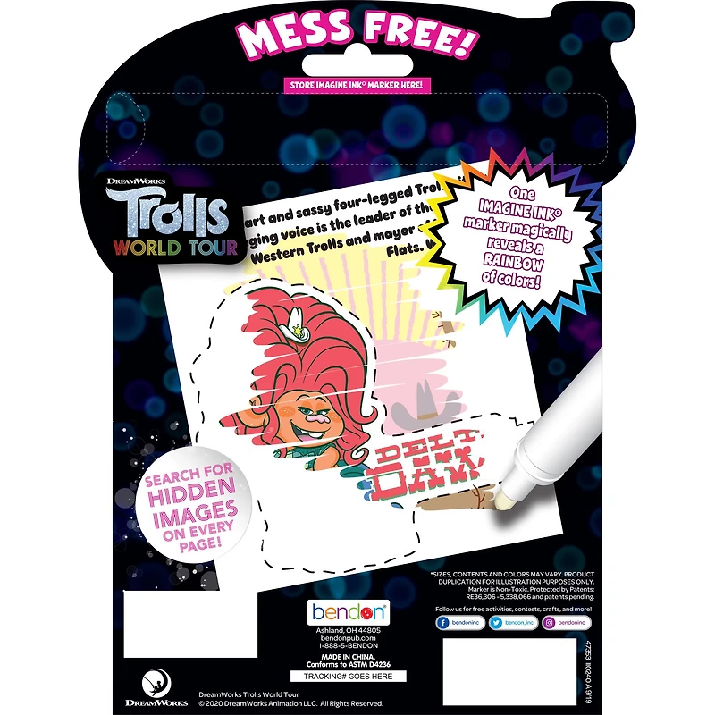 Imagine Ink® Trolls World Tour Magic Ink Pictures Game & Activity Book