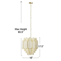 Hello Honey® 17.5" 4-Tier Capiz and Metal Chandelier