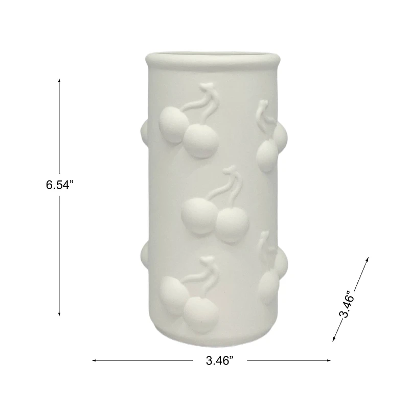 6.5" Ceramic Cherry Cylinder Vase by Make Market®