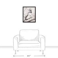 Dusty Blue Bird Black Framed Canvas