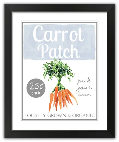 Carrot Patch Sign 5 16" x 20" Black Framed Print Under Plexiglass