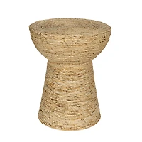 Hello Honey® 20" Natural Coiled Corn Rope Round Accent Table