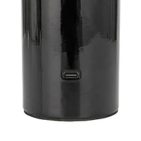 Hello Honey® 8.25" Black Round Metal LED Rechargeable Table Lamp Set, 2ct.