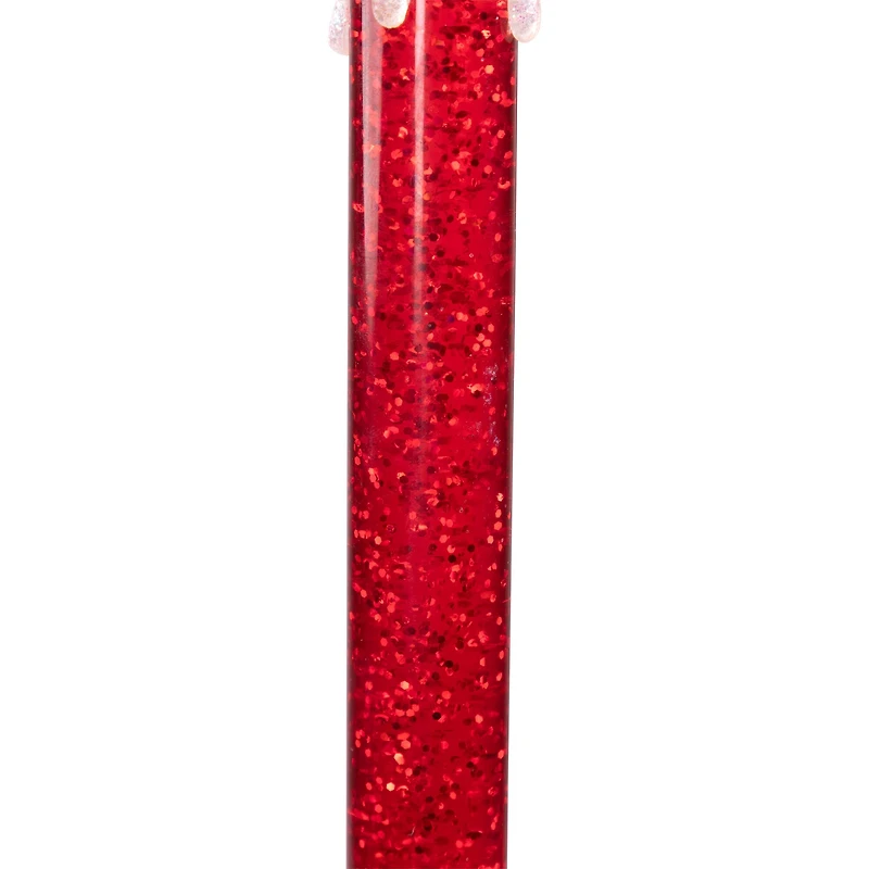Glittered LED Flameless Christmas Candle - 9.25" - Red
