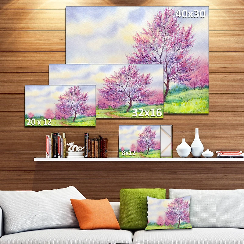 Designart - Purple Spring Landscape