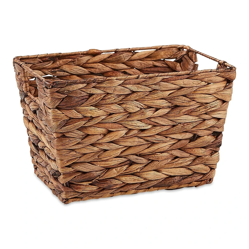 DII® Dark Brown Water Hyacinth Basket Set