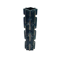27" Blue Stoneware Modern Vase