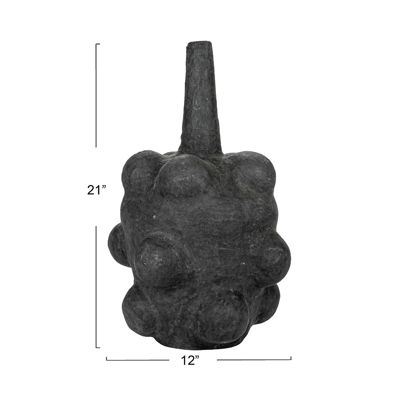 Hello Honey® 21" Black Handmade Paper mache Bubble Vase with Distressed Finish
