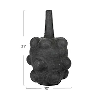 Hello Honey® 21" Black Handmade Paper mache Bubble Vase with Distressed Finish