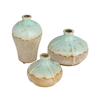 Hello Honey® Distressed Finish Brown & White Terracotta Vase Set