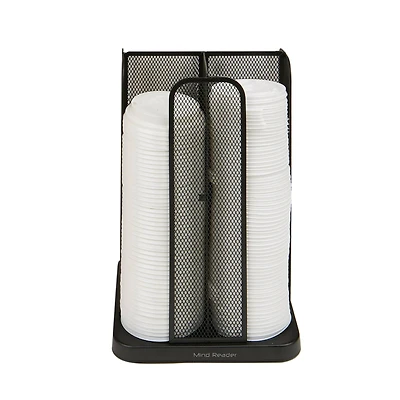 Mind Reader Black 4-Compartment Carousel Cup and Lid Organizer