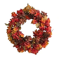 24" Maple, Berries & Pinecone Fall Wreath