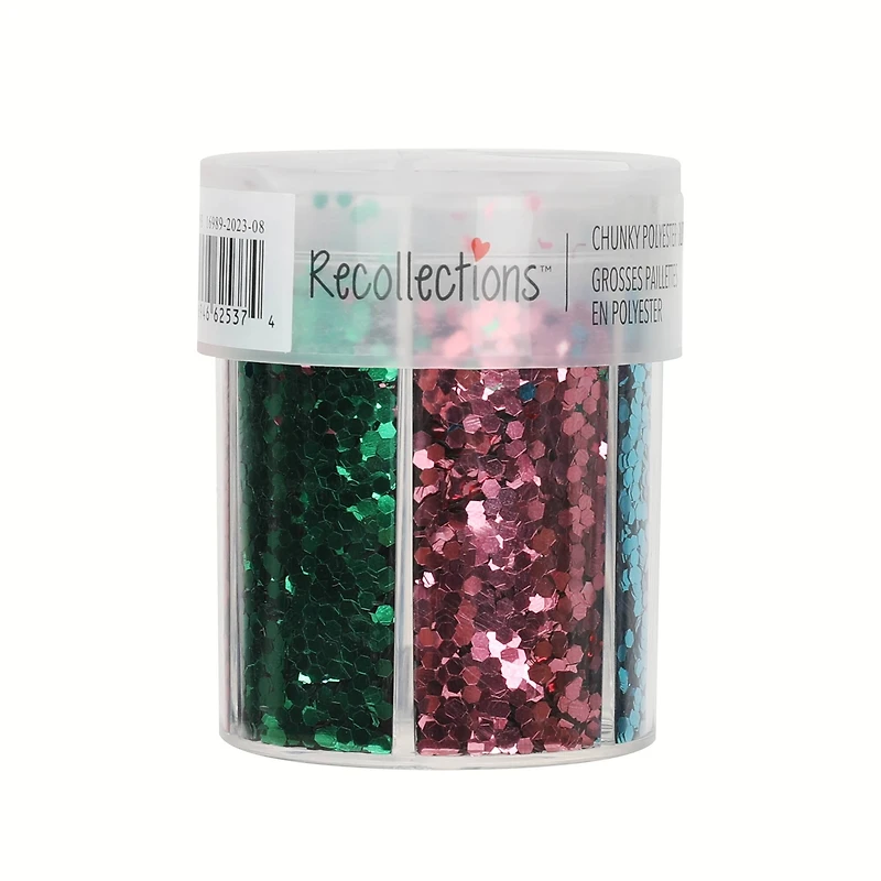 12 Pack: Signature™ Primary Chunky Glitter Caddy by Recollections™