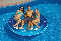 84" Solstice Inflatable Round Jumbo Island Swimming Pool Raft Lounger