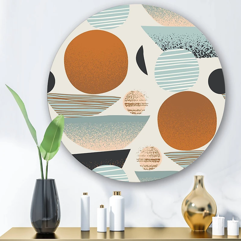 Designart - Retro Shapes With Abstract Suns and Moons I