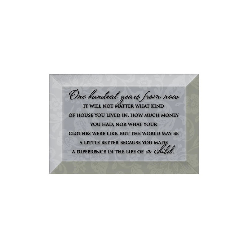 One Hundred Years Beveled Glass Plaque with Easel