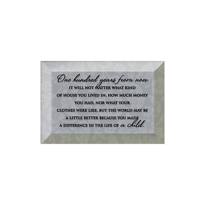 One Hundred Years Beveled Glass Plaque with Easel