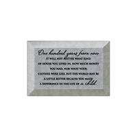 One Hundred Years Beveled Glass Plaque with Easel