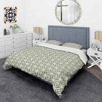 Designart 'Retro Ornamental Pattern II' Mid-Century Duvet Cover Set