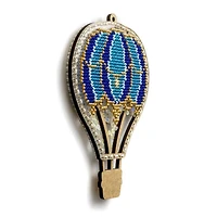 Wonderland Crafts Blue Hot Air Balloon Christmas Ornament Bead Embroidery Kit