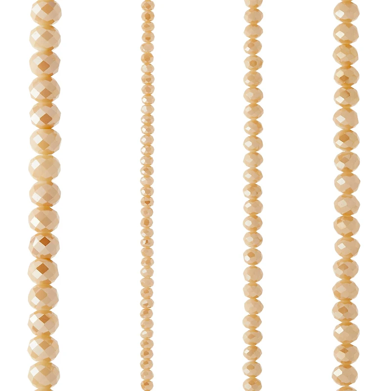 Champagne Faceted Glass Round Beads by Bead Landing™