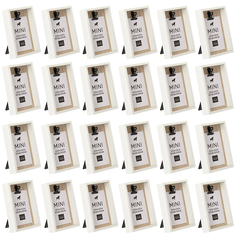 24 Pack: White Deep Box 2.5" x 3.5" Mini Clip Frame by Studio Décor®