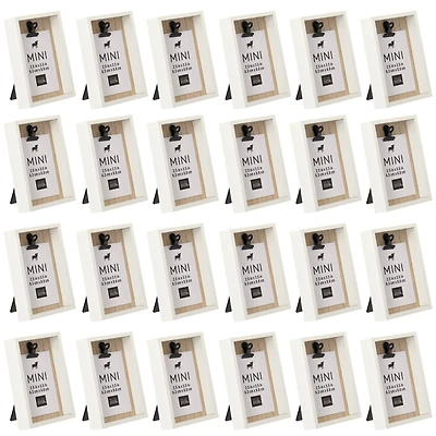24 Pack: White Deep Box 2.5" x 3.5" Mini Clip Frame by Studio Décor®