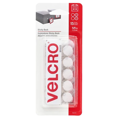 12 Packs: 15 ct. (180 total) VELCRO® Brand Sticky Back White Coins