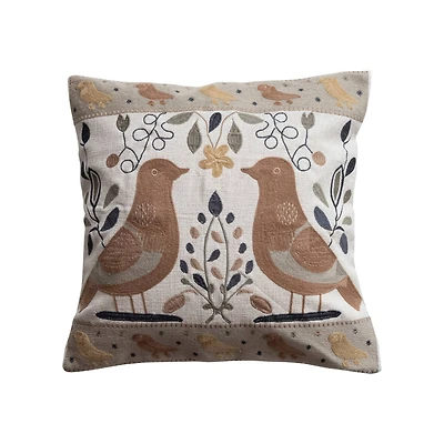Hello Honey® 18" Embroidered Birds Throw Pillow