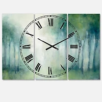 Designart Walk In The Forest Farmhouse 3 Panel Wall Clock