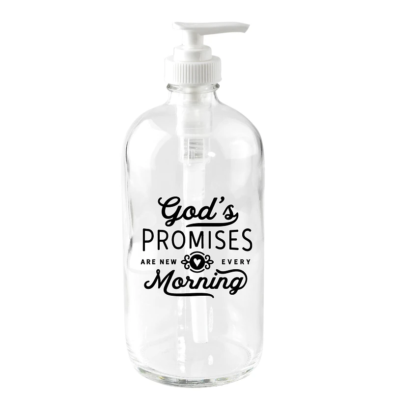 16oz. God's Promises Glass Soap Dispenser