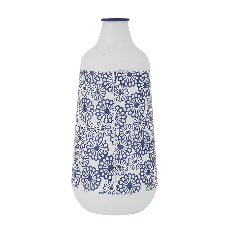 White Iron French Country Vase, 22" x 13" x 10"