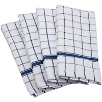 DII® Nautical Blue Windowpane Terry Dishtowel, 4ct.
