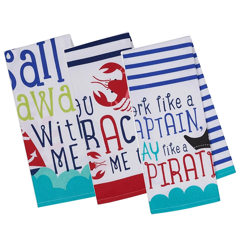 DII® Anchor's Away Collection Sailing Kitchen Dishtowels, 3ct.