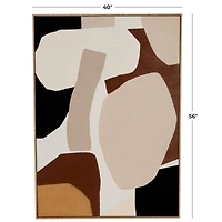 40" x 56" Brown Geometric Abstract Overlapping Circles Canvas Wall Art