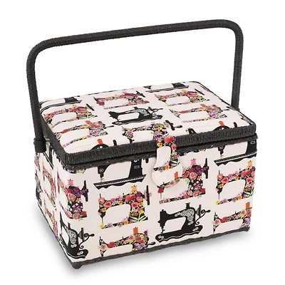 Dritz® Large Pink Sewing Machines Sewing Basket