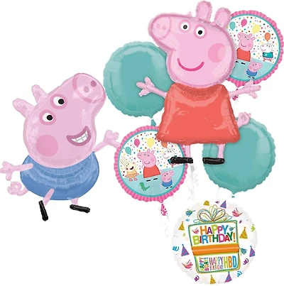 Peppa Pig Foil Balloon Birthday Bouquet