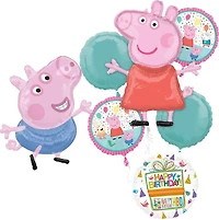 Peppa Pig Foil Balloon Birthday Bouquet