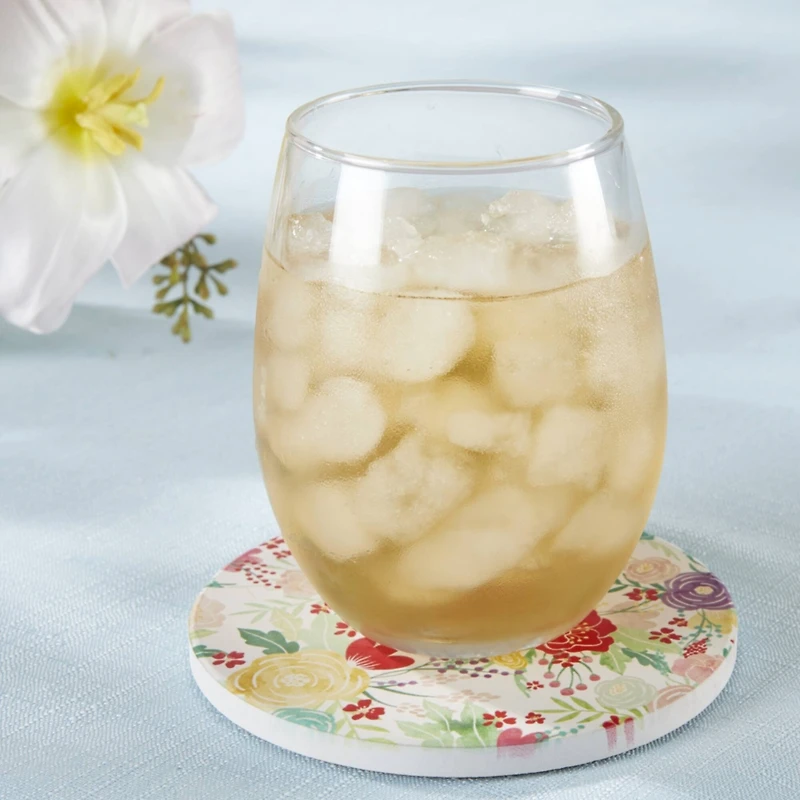 Kate Aspen® Garden Blooms Ceramic Coasters with Holder, 6ct.