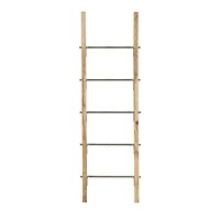 59" Brown Stainless Steel Contemporary Ladder