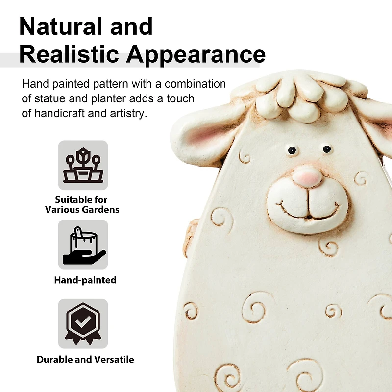 Glitzhome® 12.5" Cute Sheep Statue Planter