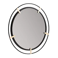 Habitat Thales 23" Black & Golden Circular Wall Mirror
